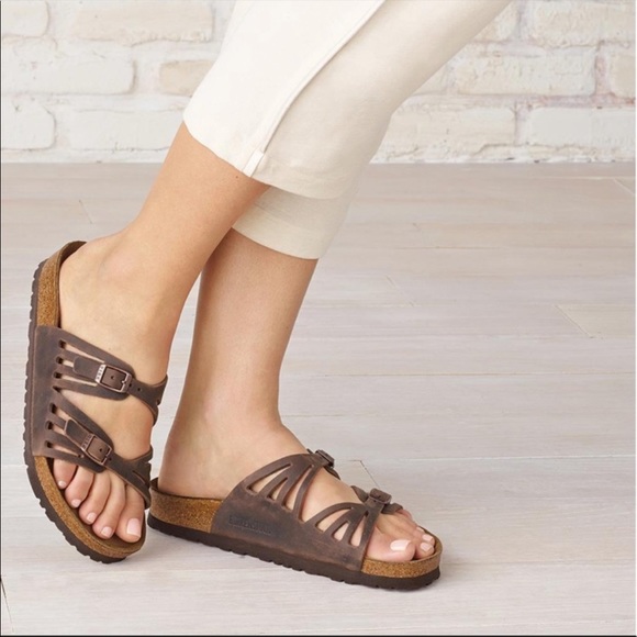 Birkenstock Granada Sandals Tan Brown Sz 37 - Picture 1 of 11